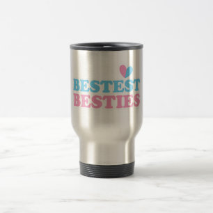 BESTEST BESTIES with cute hearts BFF best friends Travel Mug