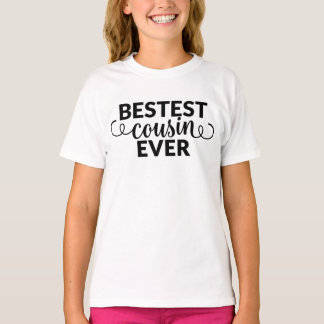 Bestest Cousin Ever Girls Shirt with Swirls