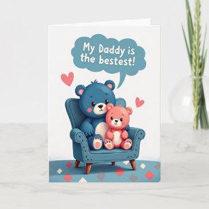 Bestest Daddy Love Hearts Card