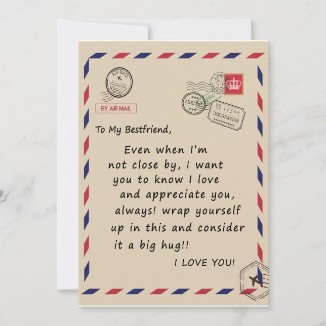 Bestfriend Gift | To My Bestfriend I Love You Invitation (Front)