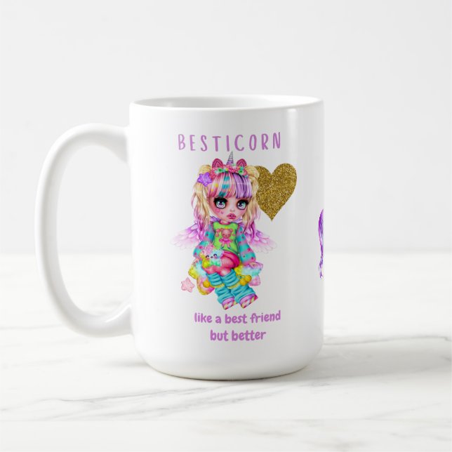 Besticorn Like A Best Friend But Better - Unicorn Coffee Mug (Left)