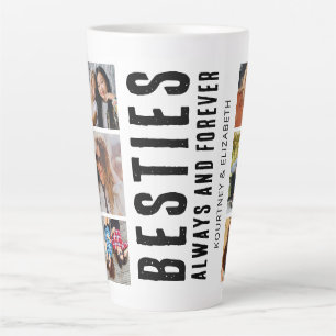 Bestie Best Friend Photo Collage Latte Mug