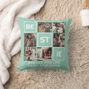 Bestie Best Friends 7 Photos and Personalised Text Cushion
