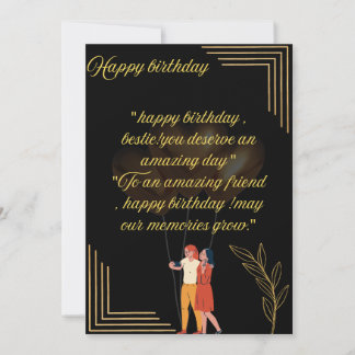 Bestie birthday wishes card 