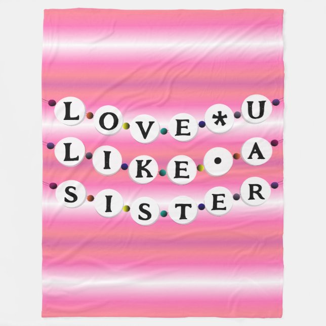 Bestie Bracelet - Friendship Design (18 Beads) Fleece Blanket (Front)