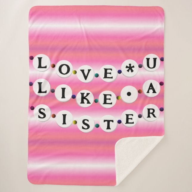 Bestie Bracelet - Friendship Design (18 Beads) Sherpa Blanket (Front)