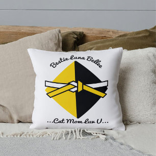 Bestie Cat Mum Personalised Cute Love Quote Knot Cushion