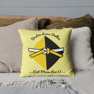 Bestie Cat Mum Personalised Cute Love Quote Knot Cushion