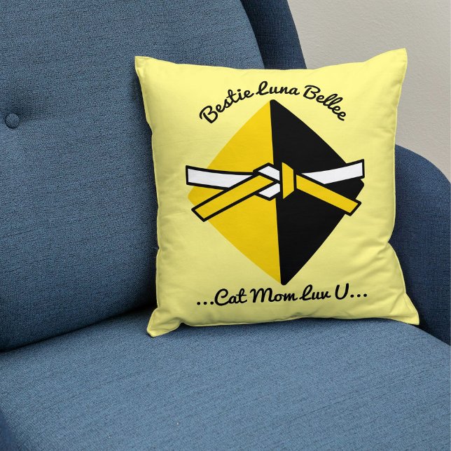 Bestie Cat Mum Personalised Cute Love Quote Script Cushion (Creator Uploaded)