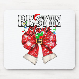 Bestie Claus Best Friend Couples Coquette Bow Xmas Mouse Mat