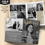 Bestie Custom Birthday Magazine Greeting Card<br><div class="desc">Make your best friend's birthday unforgettable with our Bestie Custom Birthday Magazine Greeting Card! This unique 4-page card features a personalised magazine cover and photo collage, along with fun articles celebrating your friendship. Perfect for showcasing your favourite memories together, this card adds a special touch to their birthday celebration. Customise...</div>
