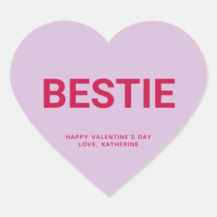 Bestie cute fun Valentine's Day conversation Heart Sticker