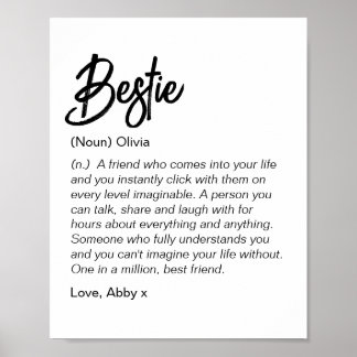 Bestie definition Poster Best friend gift 