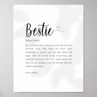 Bestie Definition Print, Personalized gifts BFF Poster