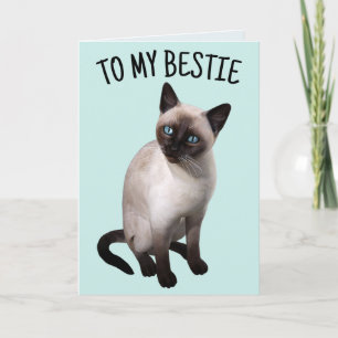 BESTIE FRIEND SIAMESE CAT BIRTHDAY Greeting Card