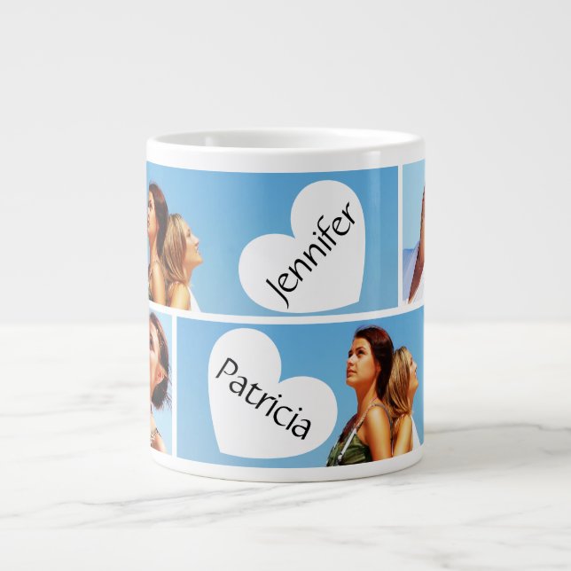 Bestie - Friends Keepsake Photo Collage Large Coffee Mug (Front)