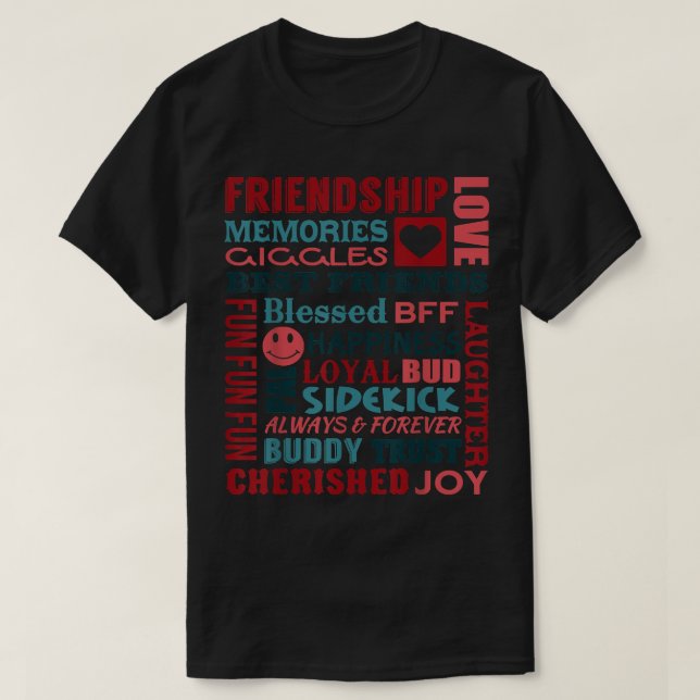 Bestie  Friendship Collage Best Friends BFF Gift  T-Shirt (Design Front)