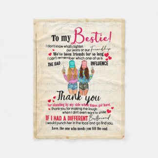 Bestie Gifts | Letter To My Bestie Thank You Fleece Blanket