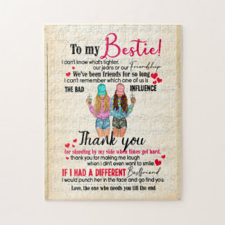 Bestie Gifts | Letter To My Bestie Thank You Jigsaw Puzzle