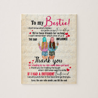 Bestie Gifts | Letter To My Bestie Thank You Jigsaw Puzzle