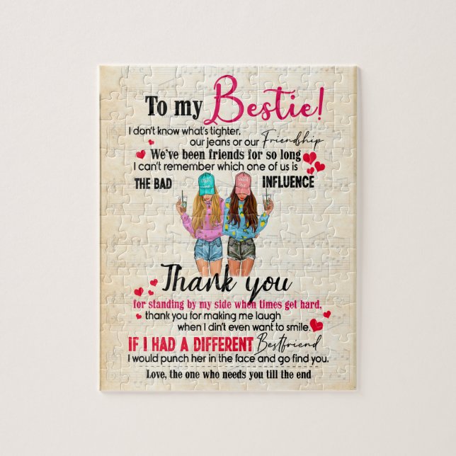 Bestie Gifts | Letter To My Bestie Thank You Jigsaw Puzzle (Vertical)