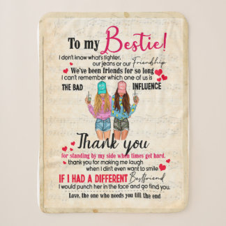 Bestie Gifts | Letter To My Bestie Thank You Sherpa Blanket