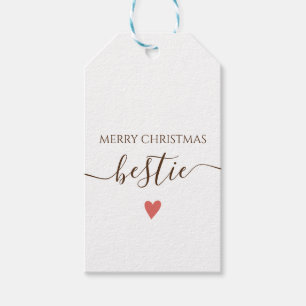 Bestie Merry Chirstmas Card Gift Tags