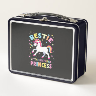 Bestie of the Birthday Princess Girl Dabbing Unico Metal Lunch Box