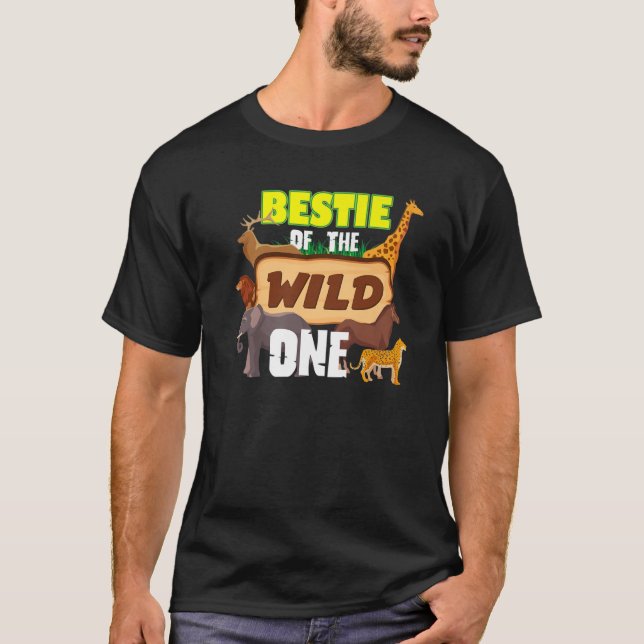 Bestie Of The Wild One Zoo Keeper Safari Animal Bi T-Shirt (Front)