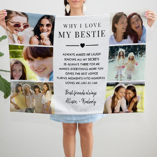Bestie Photo Collage Fleece Blanket