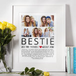 Bestie Photo Collage Things We Love About You List Poster<br><div class="desc">Compile a list of things you love about your Bestie,  add some favorite photographs and you have a Galentine's Day gift she'll treasure! Perfect for birthdays and Christmas too ♥</div>