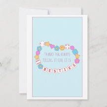Bestie Quote Cute Pastel Aesthetic Galentine Card