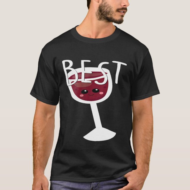 Bestie Shirt Cute Food BFF Best Friend Wine Glass  (Front)