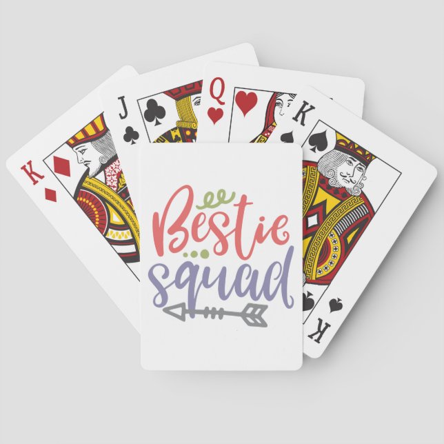 Bestie Squad Friendship Design Playing Cards (Back)