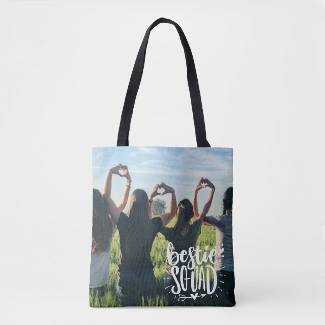 Bestie Squad Personalised Photo BFF Lettering Tote Bag (Front)