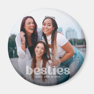 Bestie Trendy Typography Photo Keepsake  Magnet