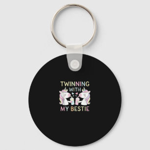 Bestie Twin Sister Unicorn Matching Birthday Party Key Ring