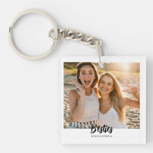 Besties 2 Photo Personalised  Key Ring