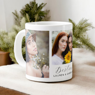 Besties 3-Photo Template Friendship Large Coffee Mug