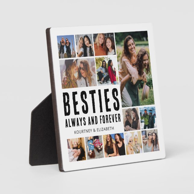 Besties Always & Forever Photo Collage Plaque (Front)
