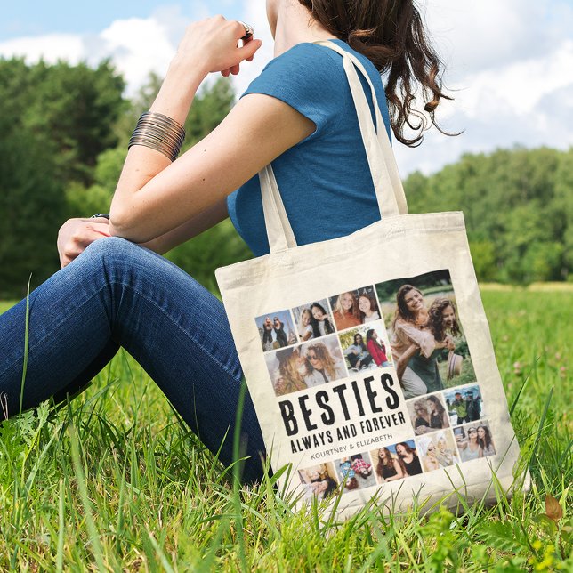 Besties Always & Forever Photo Collage Tote Bag (Creator Uploaded)