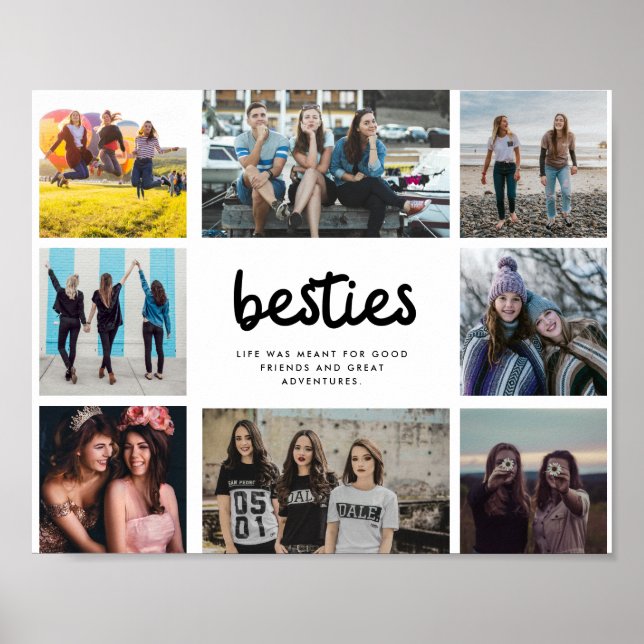 Besties Best Friend Quote Photo Collage Poster (Front)