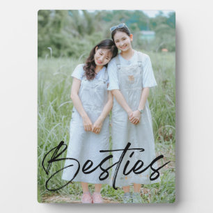 Besties   Best Friend Script Overlay Photo Plaque
