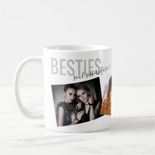 Besties Best Friends 3 Photo Modern Custom Coffee Mug