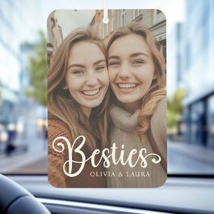 Besties best friends custom names photo car air freshener