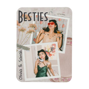 Besties best friends custom names photo  magnet