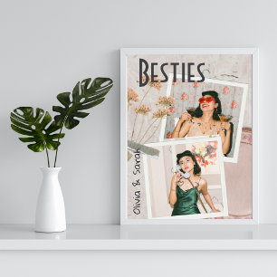 Besties best friends custom names photo poster