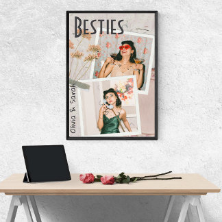 Besties best friends custom names photo  print
