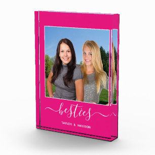 Besties Best Friends Hot Pink Script Names Photo
