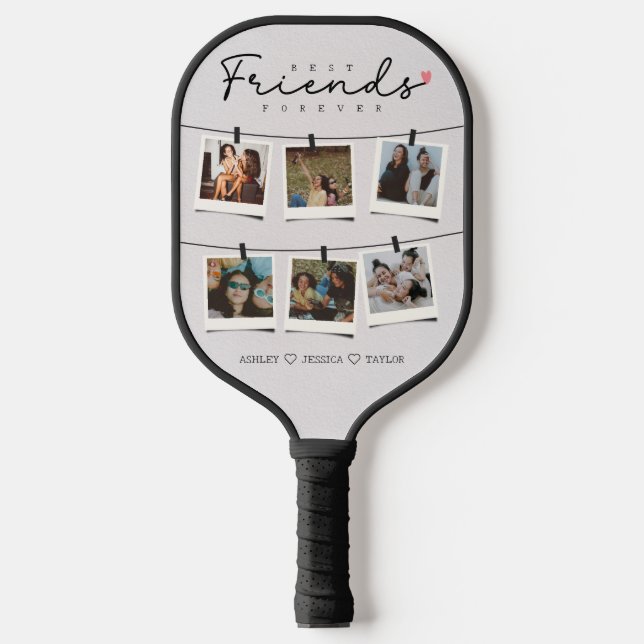 Besties Best Friends Personalised Gift Photo Pickleball Paddle (Front)